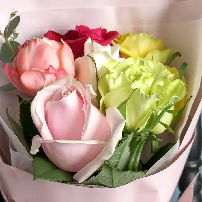 ホシファーム　フリルブーケ　カラフル８本＆銀座千疋屋　銀座チョコパウンドケーキ【産地直送品・送料込み】