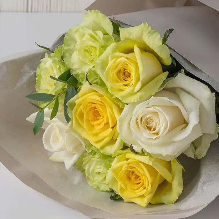 ホシファームフリルホワイトイエローグリーン８本＆ホシフルーツ贅沢ブラウニー　９個【産地直送品・送料込み】