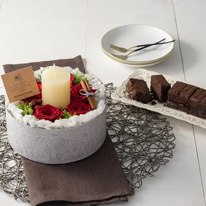 ホシファーム　『薔薇のケーキでお祝いギフト』ルージュ＆オークラ　ショコラケーキ【産地直送品・送料込み】