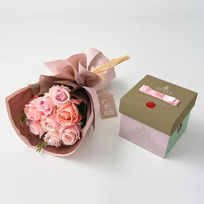 フリルブーケ８本スイート＆ニナスシークレットガーデンティータイム６個【産地直送品・送料込み】