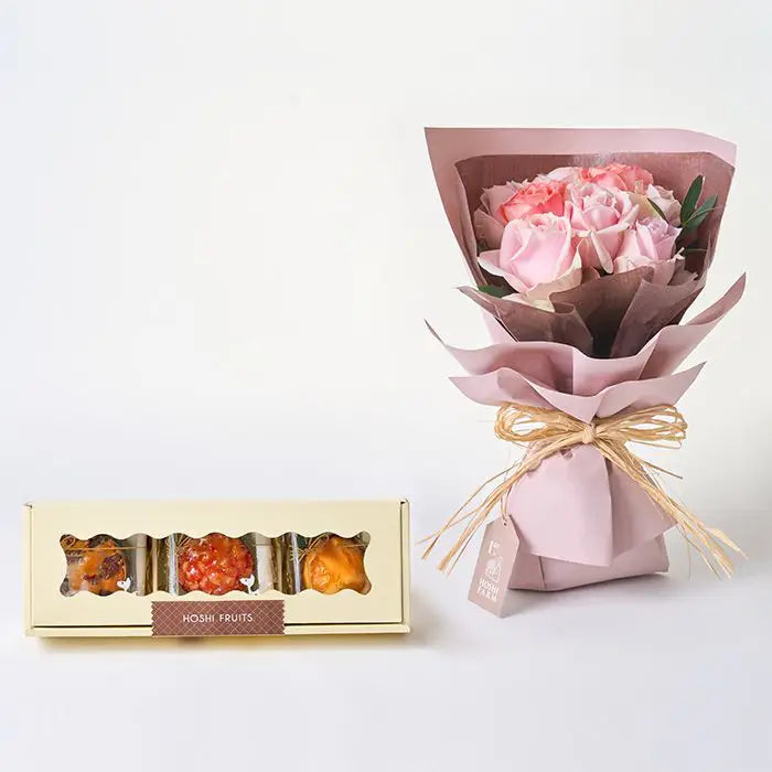 ホシファーム　フリルブーケスイート８本＆ホシフルーツ　果実のカップケーキ３個【産地直送品・送料込み】