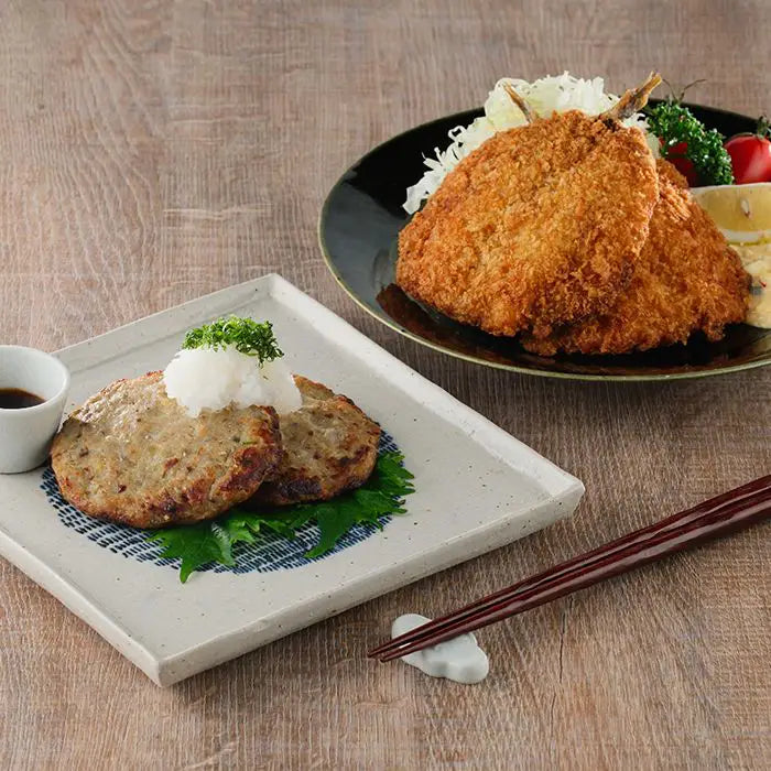 レンチンするだけ！瀬付きあじフライとハンバーグセット