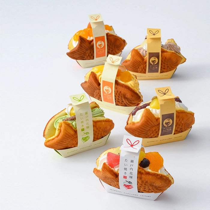 【母の日限定・送料込】瀬戸内花嫁スイーツ　瀬戸内花嫁たい焼き　６種（１個約９５ｇ）計６個【お届け日：5月7日（水）～10日（土）・着日指定不可】