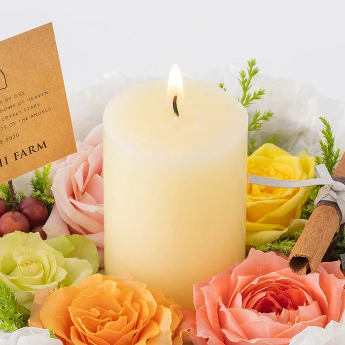 ホシファーム　『薔薇のケーキでお祝いギフト』カラフル　キャンドル付