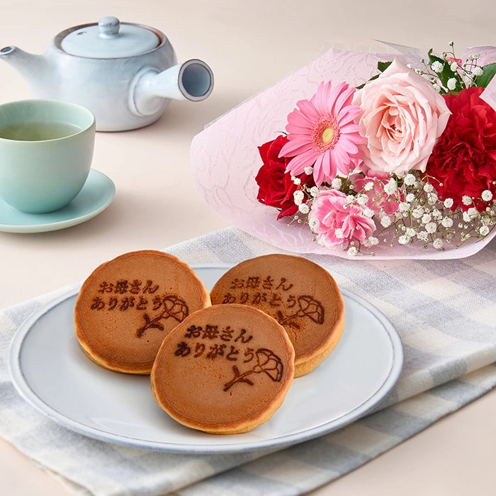 【母の日限定・送料込】母の日ブーケ＆徳島なると金時のどら焼きセット【お届け日：5月7日（水）～10日（土）・着日指定不可】